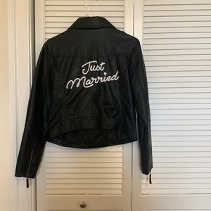 Just Married Vegan Leather Jacket